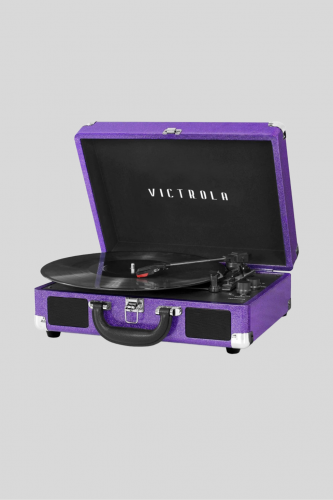 مشغل اسطوانات Victrola | اسود بنفسجي لامع