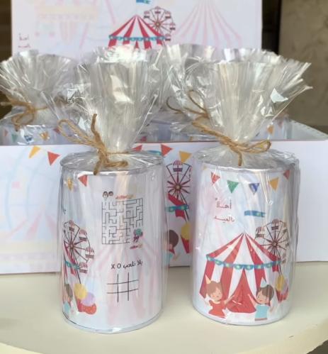 حصالة بثيم العيد وتغليف شفاف