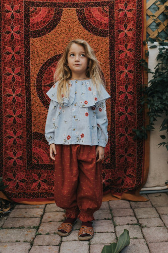 LIGHT BLUE FLORAL TOP