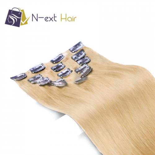 وصلات شعر متعددة - اشقر بلاتيني (كلبسات)