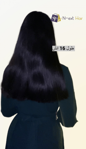 وصلة شعر قطعة واحدة - أسود طبيعي (كلبسات)