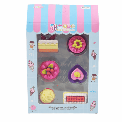 مجموعة محايات حلويات وآيسكريم ملونة