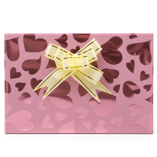 تغليف الهدايا زهري قلوب