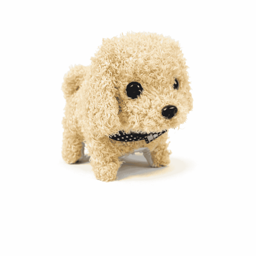 دمية كلب متحركة حجم صغير مع صوت مع قلادة