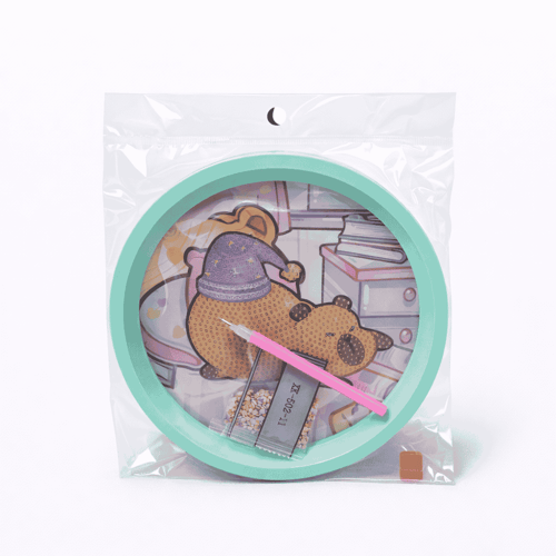 لوحة تلوين بالفصوص دب الملونة للأطفال دائرية دب