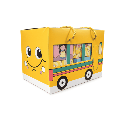 علب توزيعات العيد للأطفال بتصميم باص الفرح ١٢ عبوة