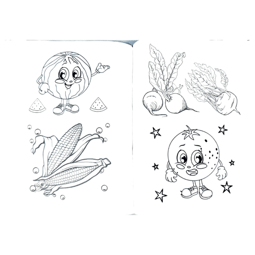 دفتر تلوين الفاكهة و الخضروات حجم A5