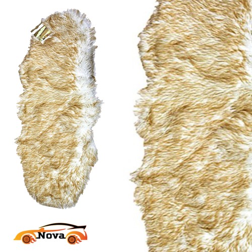 جاعد فرو طبيعي 100% - أبيض مع ذهبي