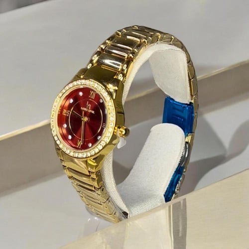 ساعة نسائي من لويس ريفال ذهبي ميناء أحمر