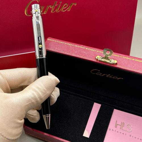 قلم كارتير سانتوس اسود فص ذهبي