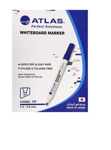 قلم سبورة أزرق مشطوف ياباني (ماركة أطلس)