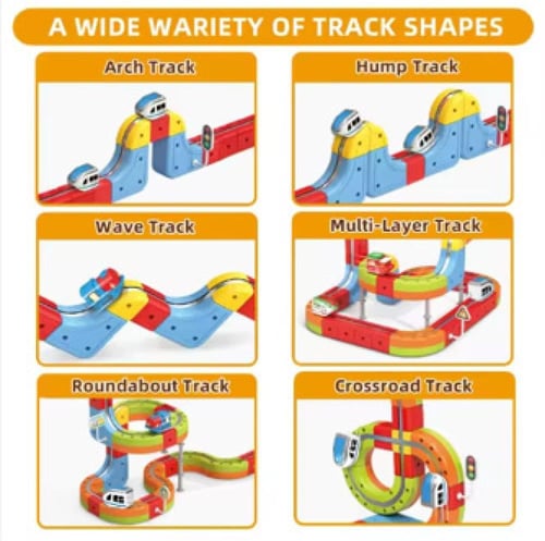 لعبة قطار على مسارات مغناطيسية، ( 38 قطعة ) متعددة...