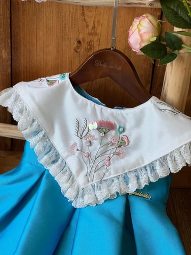 فستان ازرق من 9_12 شهر الى 4 سنوات