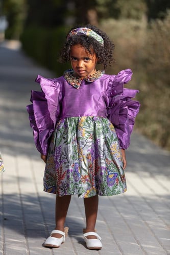 فستان بنفسجي 4-8 سنوات