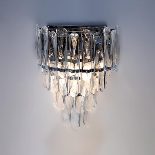 اضاءة جداري كريستال فضي انيق