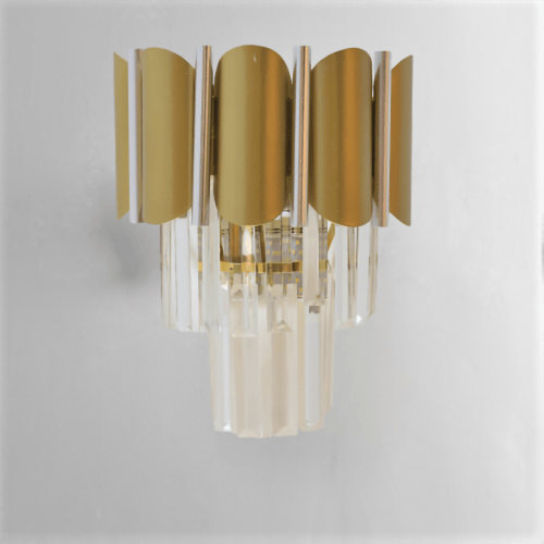 انارة جدارية كريستال باللون الذهبي والفضي