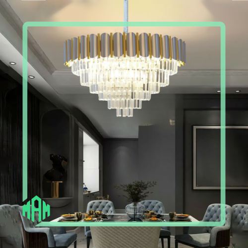 ثريا دائرية ممزوج الونين الذهبي والفضي مقاس 80 سم...