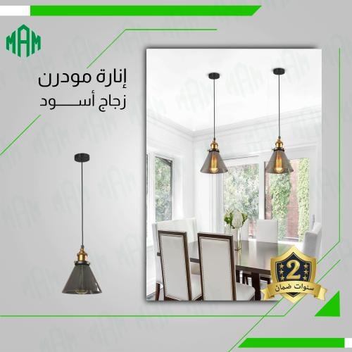 انارة علاقي موردن بـزجاج سموك شفاف مفرد