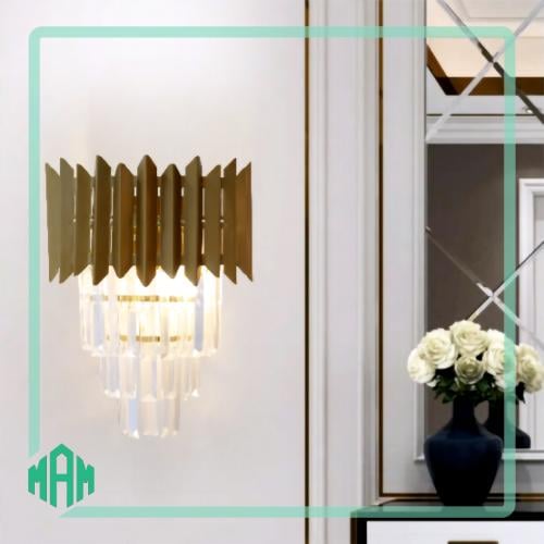 إضاءة جداري كرستال ذهبي