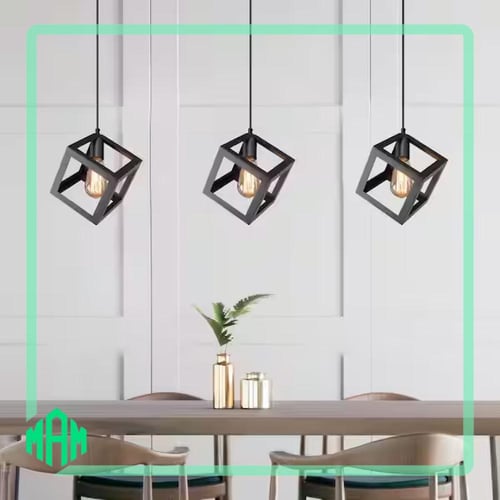 انارة علاقي مودرن مكعب اسود مفرد