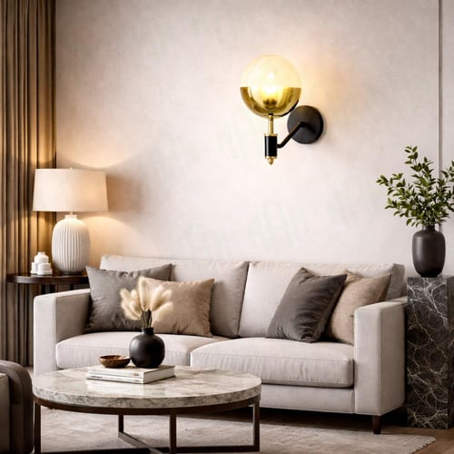 ابليك جداري ليد مودرن ذهبي وأسود.