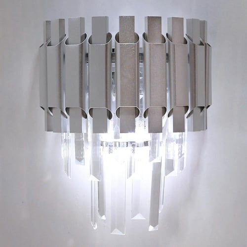 اضاءة جداري كرستال فضي