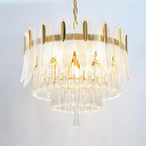 ثريا مودرن اوراق الشجر ممزوج بلذهبي اللامع جديد مق...