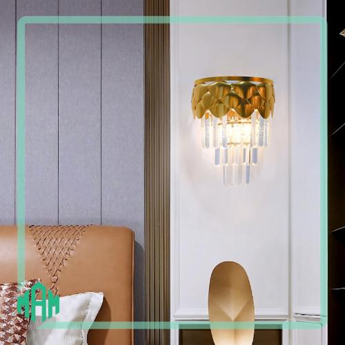 اضاءة جداري ذهبي كريستال