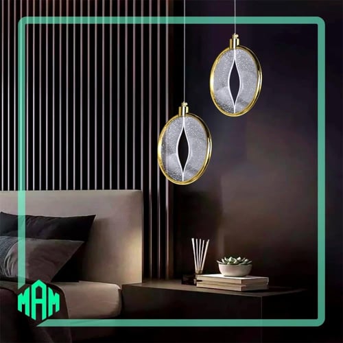 إنارة معلقة عصرية بالذهبي لامع بتصميم أنيق وجذاب