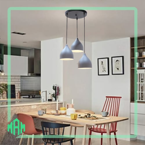 اضاءة علاقي ثلاثي باللون رصاصي