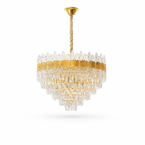 ثريا دائرية كرستال مع تاج باحرف حجم 50 سم