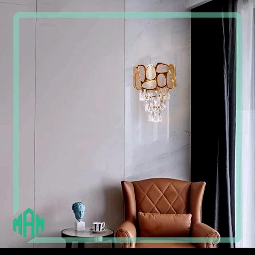 انارة جدارية كريستال مع فص فضة