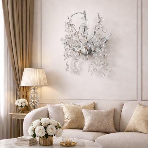 انارة جدارية بستايل الاوروبي اللون الفضي