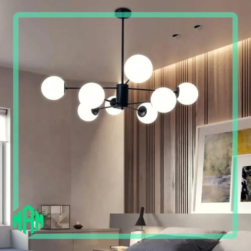 ثريا مودرن 8 كرات- ابيض ثلجي