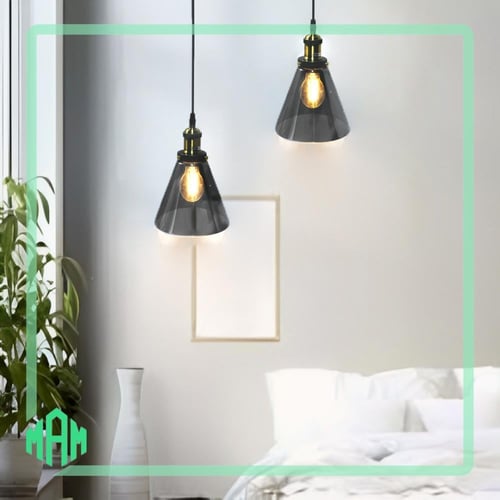 انارة علاقي موردن بـزجاج سموك شفاف مفرد