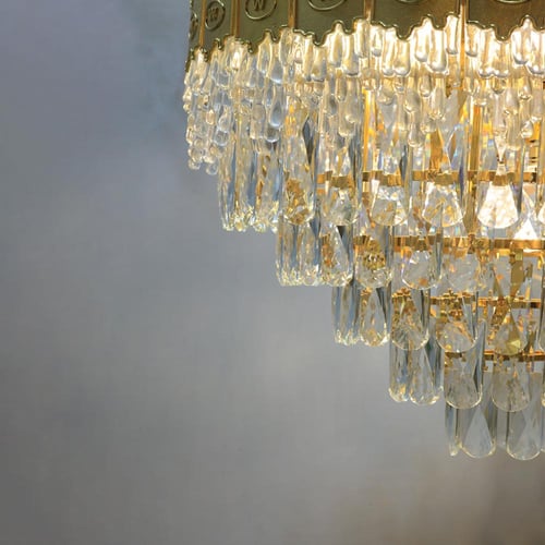 ثريا دائرية كرستال مع تاج باحرف حجم 50 سم