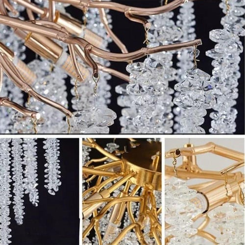 ثريا مودرن بتصميم حصري باللون الذهبي حجم 120 سم