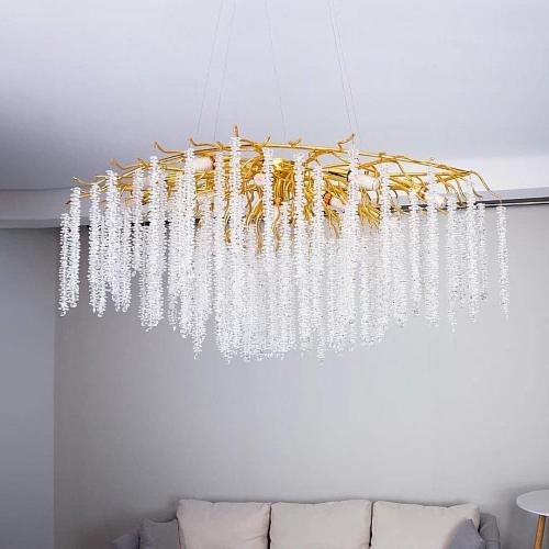 ثريا مودرن بتصميم حصري باللون الذهبي حجم 200 سم