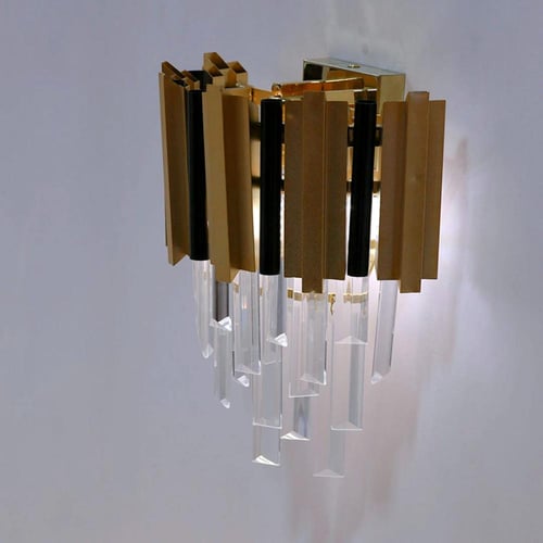 إنارة جداري كرستال ذهبي