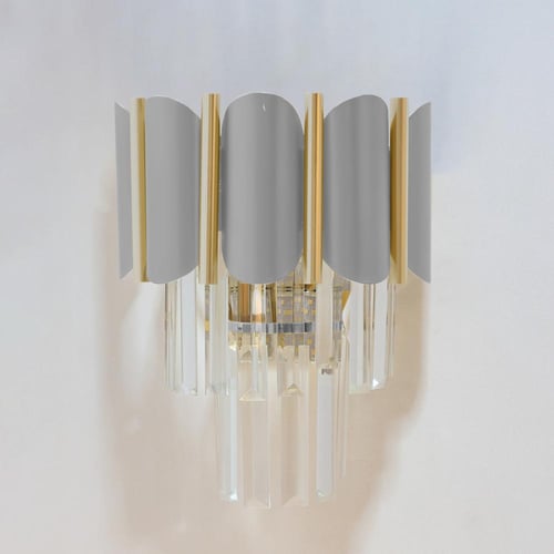 انارة جدارية كريستال باللون الفضي والذهبي