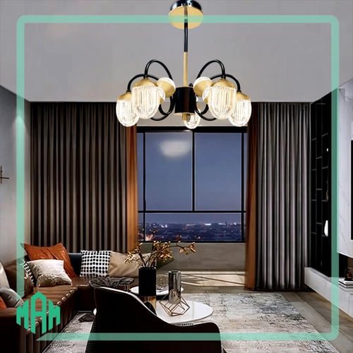 ثريا سقف بتصميم حديث بإضاءة ثلاثية