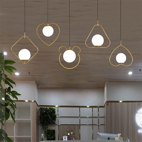 انارة علاقي مودرن ذهبي بشكل هندسي مثلث