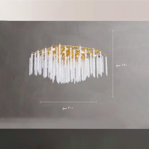 ثريا مودرن بتصميم حصري باللون الذهبي حجم 200 سم