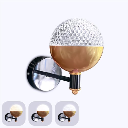 اضاءة جداري عصري مع ذهبي وأسود.