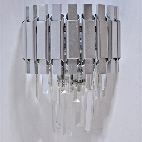 اضاءة جداري كرستال فضي