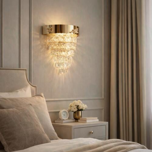 اضاءة جدارية داخلي بــ كريستال شفاف