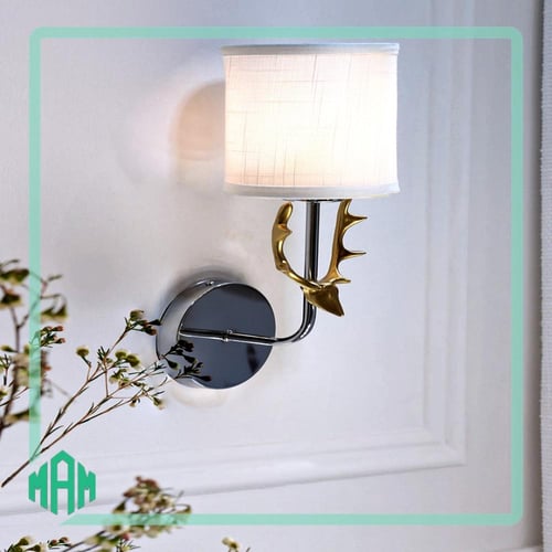 مصباح جداري فضي الغزال