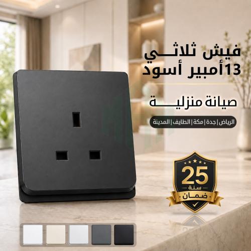 فيش كهرباء ثلاثي 13 أمبير بارل ضمان 25 سنة