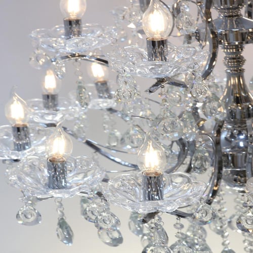 ثريا كلاسيك شموع- فضي ملكي