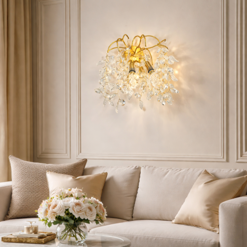 انارة جدارية بستايل الاوروبي اللون الذهبي